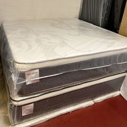 King Size Mattress Pillow Top 14” Inches  Excellent Comfort Also Available: Twin, Full, And Queen New From Factory With Its Plastic Same Day Delivery 