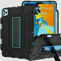 Rantice iPad Pro 11 Case 2020 & 2018, Heavy Duty Hybrid Shockproof Black+blue