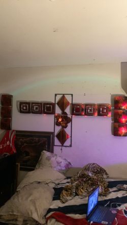 Large Modern Red Metal Wall Art Set – Contemporary Home Decor