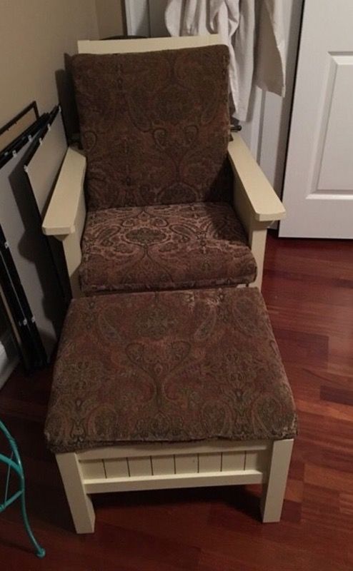 Solid wood adjustable chair w/ottoman