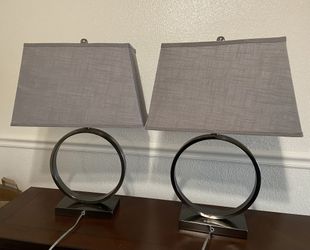 Gray Table Lamp Set