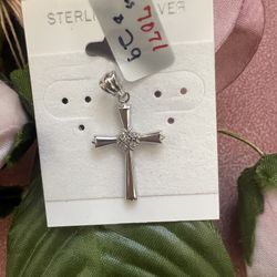 Cross Pendant In Sterling Silver, CZ, Only $29