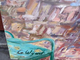 G. Wyard Original Painting Outdoor Patio Landscape