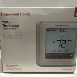Honeywell T6 Pro TH6210U2001 Thermostat w/ Mounting Plate Box Manual
