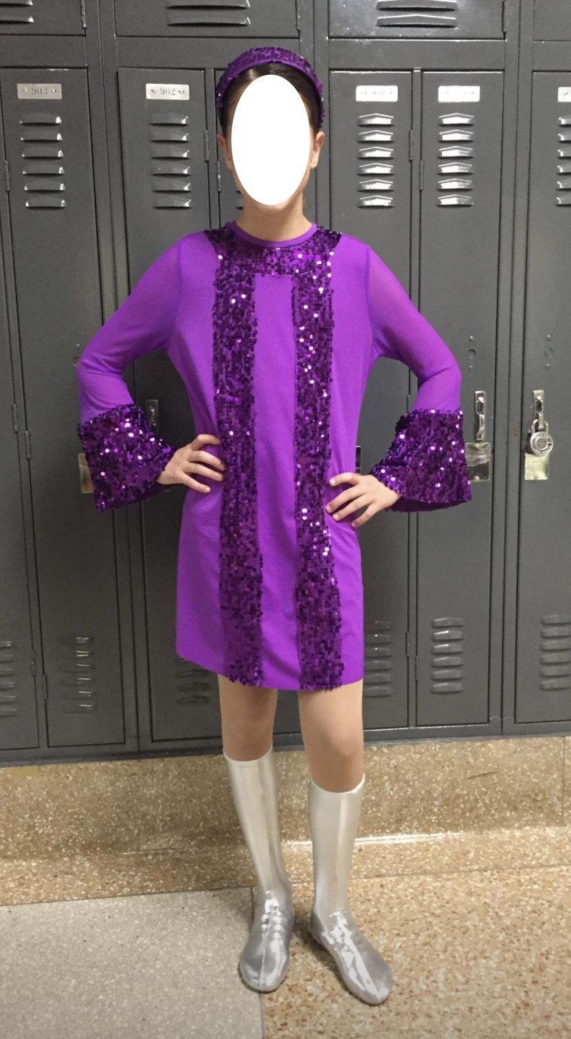 Girls 60s Style Custom Go-Go Girl Skirt Halloween Costume 