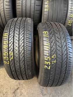 18” tires bridgestone 235/45/18 semi new with free installation $200 both