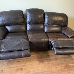 Large Leather Comfortable Sofa(Free) 
