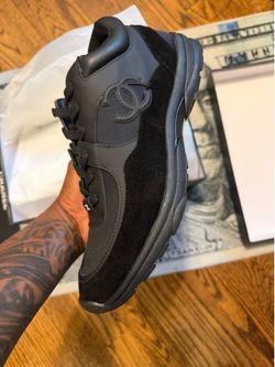 Black Suede Chanel Trainers