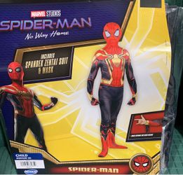New Marvel Spider-Man size 8 No Spandex Zentai JumpSuit & Mask Costume