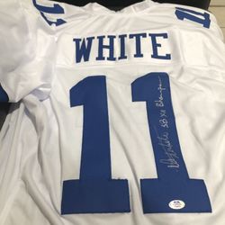 Danny White Signed Jersey Inscribed "SB XII Champs" (PSA)