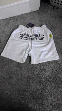 White Awful lot of cough syrup shorts