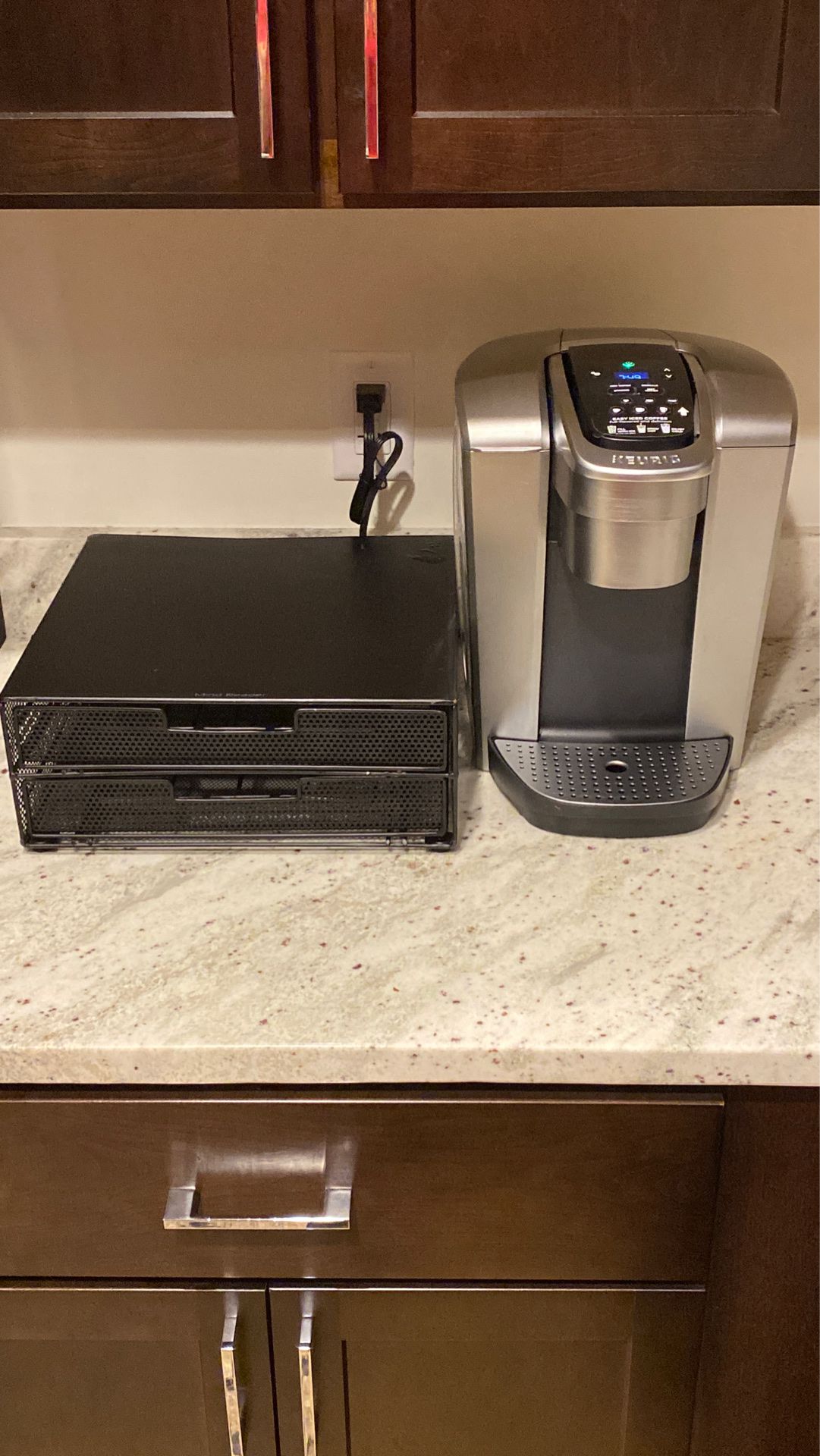 High-End Keurig - brand new! And double decker pod shelves included!!