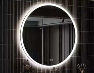 HOMEIBRO 40 in. W x 40 in. H Round Frameless LED Light with 3-Color and Anti-Fog Wall Mounted Bathroom Vanity Mirror