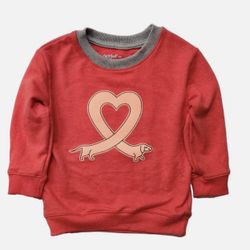 Infant & Toddler Boys Gray Dog Heart Valentines Day Sweatshirt Top Shirt Size 12 Months, 18 Months, 2T