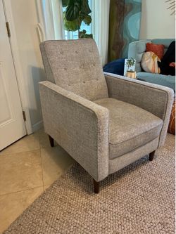 Grey Tufted Armchair Recliner