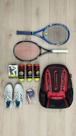 Tennis Gear with Bag, Shoes, 2 Racquets, and more!