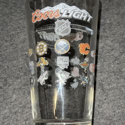 NHL Hockey Coors Light Beer Glass Glassware Fragile Used Pre Owned Collectible U