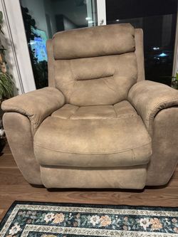 Tan Microfiber Electric Recliner Armchair