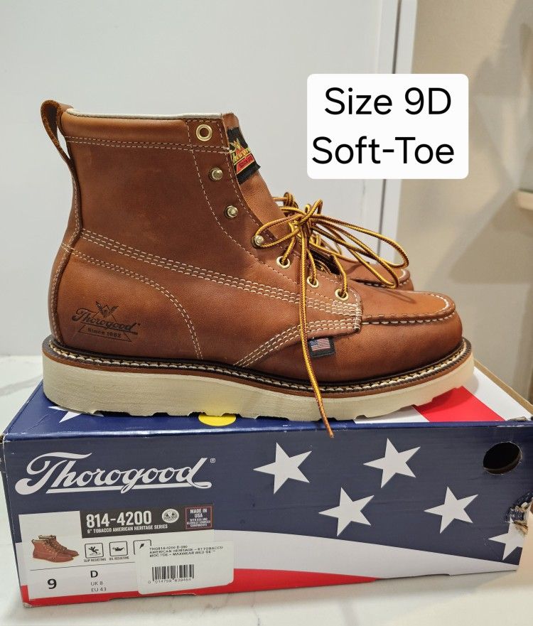 Thorogood Soft Toe Work Boots Size 9D