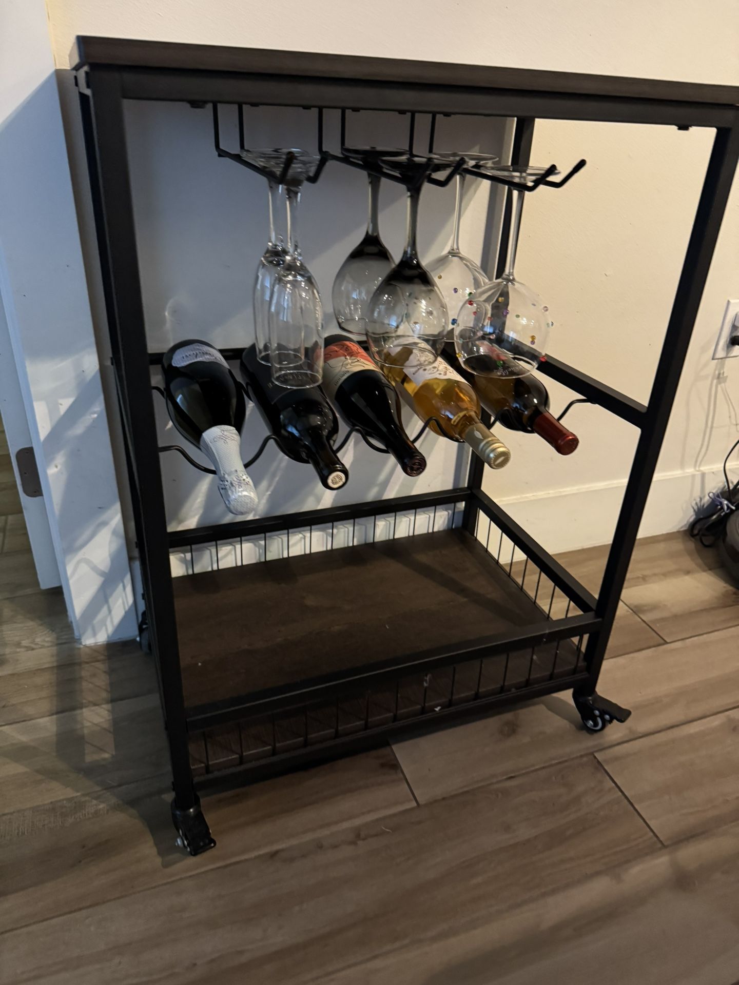 Serving Trolley Kitchen Trolley Cart, Wine Rack $100