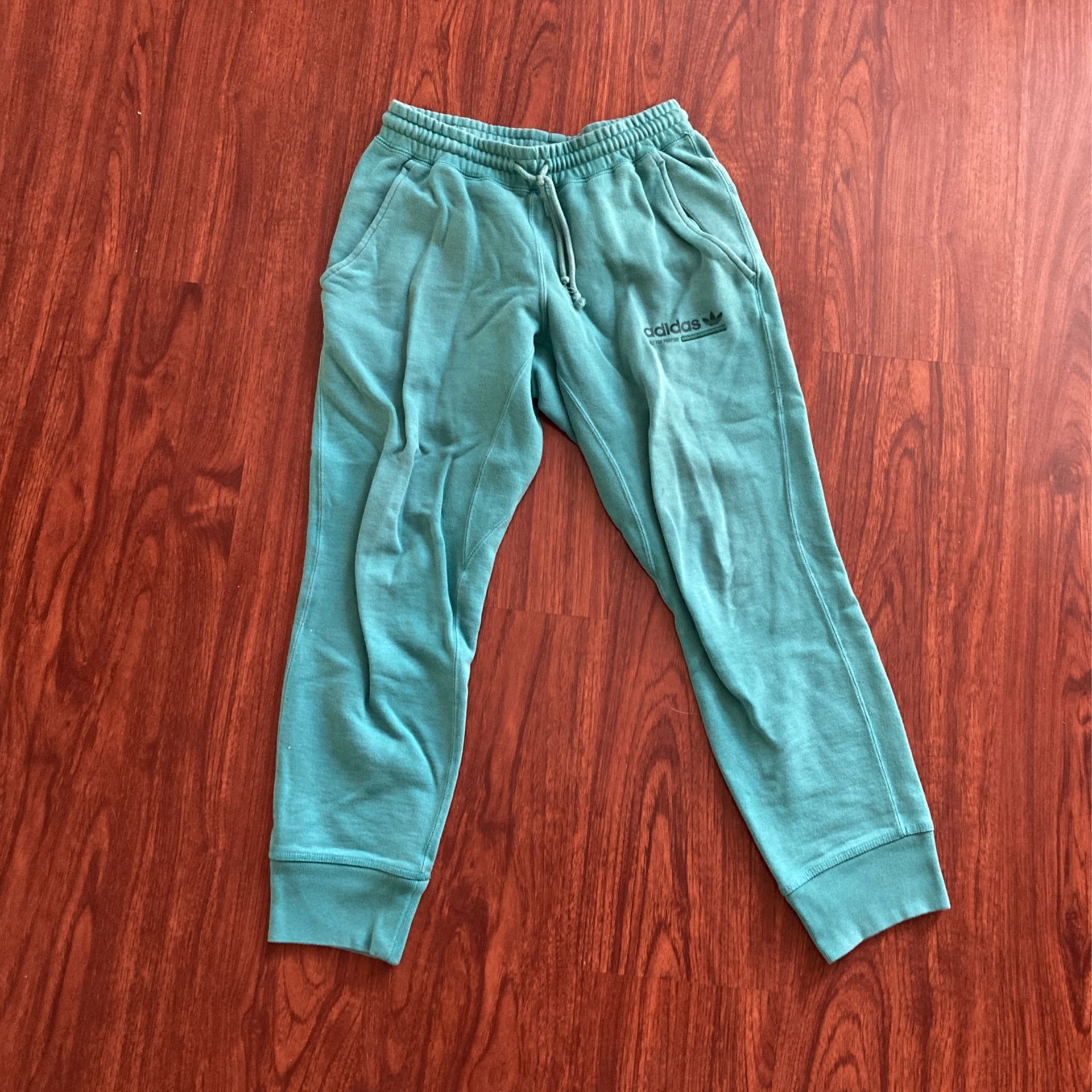 Adidas Mens Small Sweat Pants / Joggers / Kaval / Teal