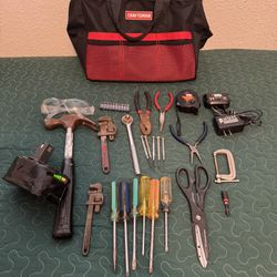 Tool Bag With Ryobi Battery And Tools