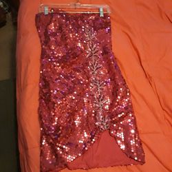 Shiny And Sexy Pink Cocktail Party Dress Never Worn