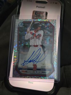 Franklin Arias Bowman Chrome Auto /299 Red Sox