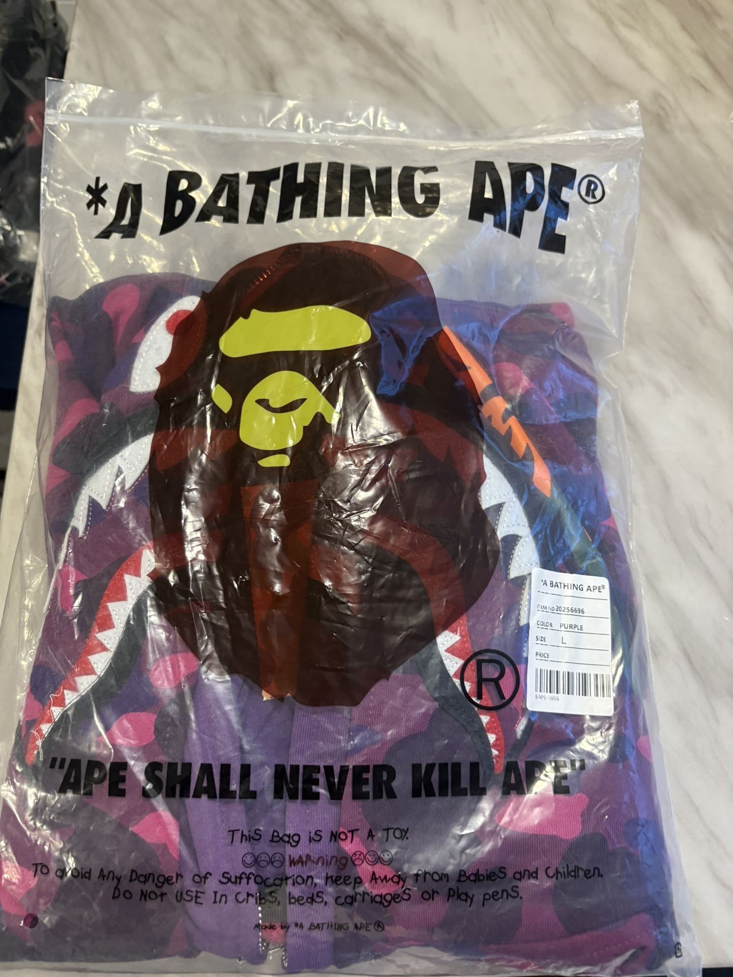 BAPE Color Camo Shark Full Zip Hoodie 'Purple'