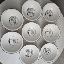 Noritake Epoch Le Restaurant Bowls Cereal Soup 8 Bowls Four Different Designs

