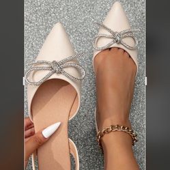 Women’s Crystal Bow Flats 