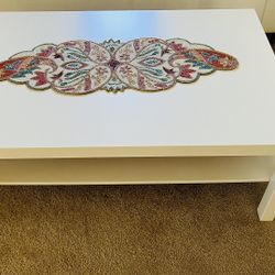 Big Wooden  white rectangle Coffee table