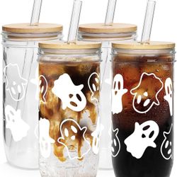  Ghost Decor 24oz Mug Mason Jar Glass Cups