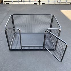 Brand New $90 Heavy Duty Pet Playpen with Plastic Tray, Dog Cage Kennel 4 Panels, 49x32x28 inches 