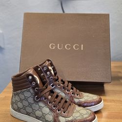 Gucci GG Imprimé High " Crocodile Skin" Sneaker Size 6.5 G / 7.5 US