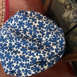 Blue and White Beanbag Chair