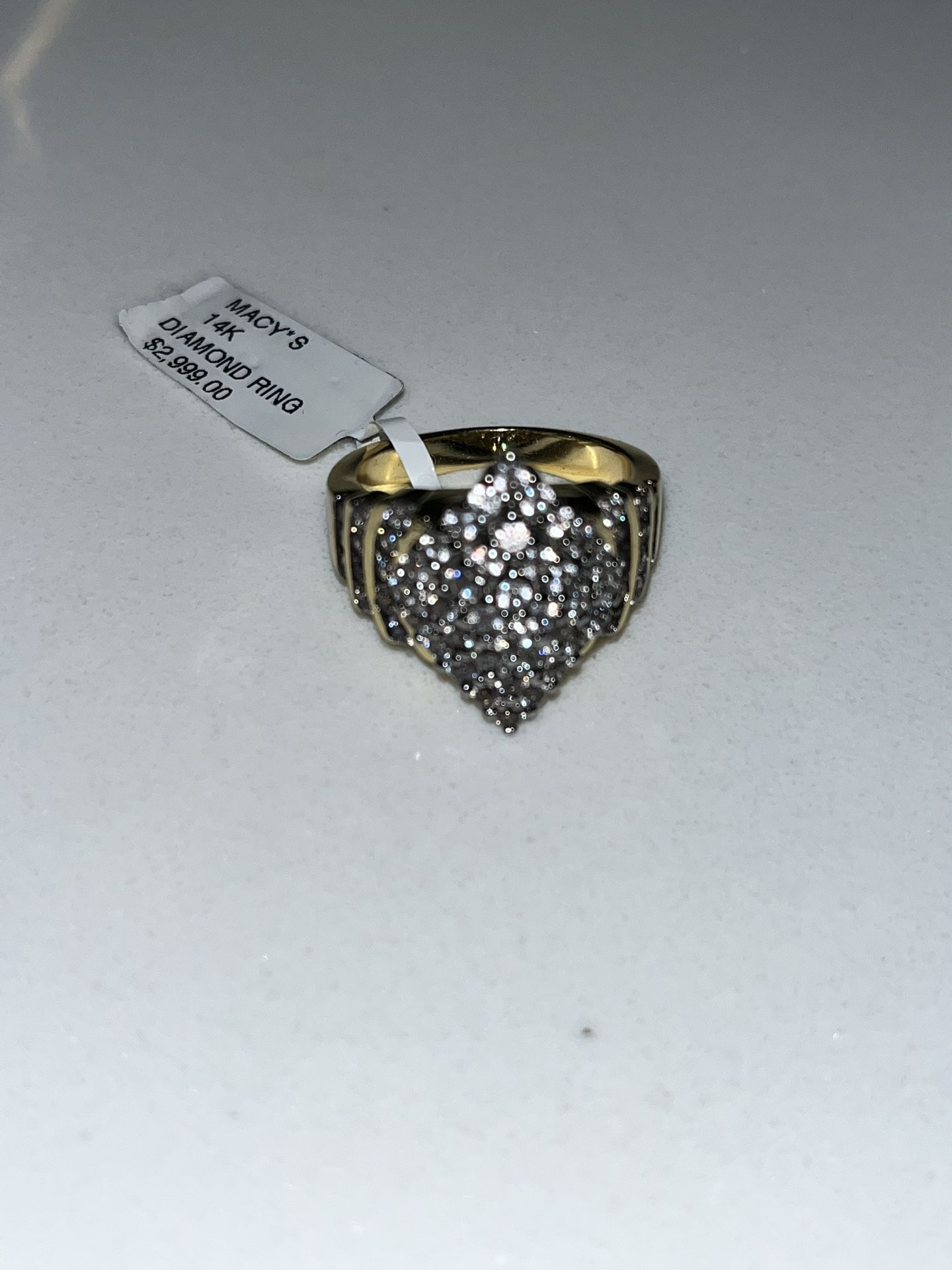 14K Solid Gold Diamond Cluster Ring – 1.00ct VS2 Lab Diamonds – Size 6.5