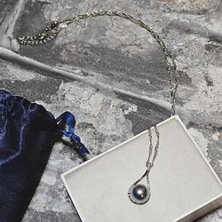 Brand New Black Pearl Pendant Necklace