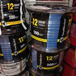 New Wire Cable #12 Soild Blue 