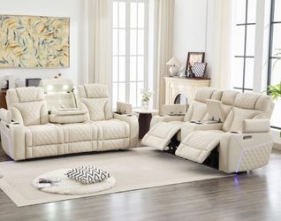 Luxury Power Recliner Power Headrest Wireless Charger USB Port 