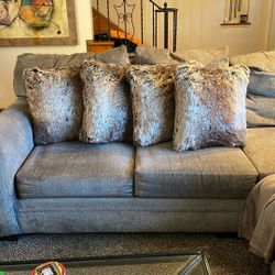 (4) 20”x 20” NEW Furry Couch Pillows 