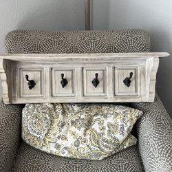 White Washed Coat Rack