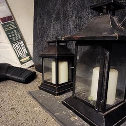 2 Black Candle Lanterns ..