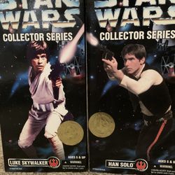 Star Wars, Luke Skywalker, And Hans Solo Figures