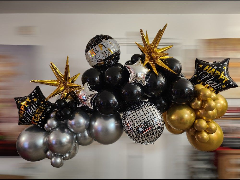 New Years Balloon Garland 6ft