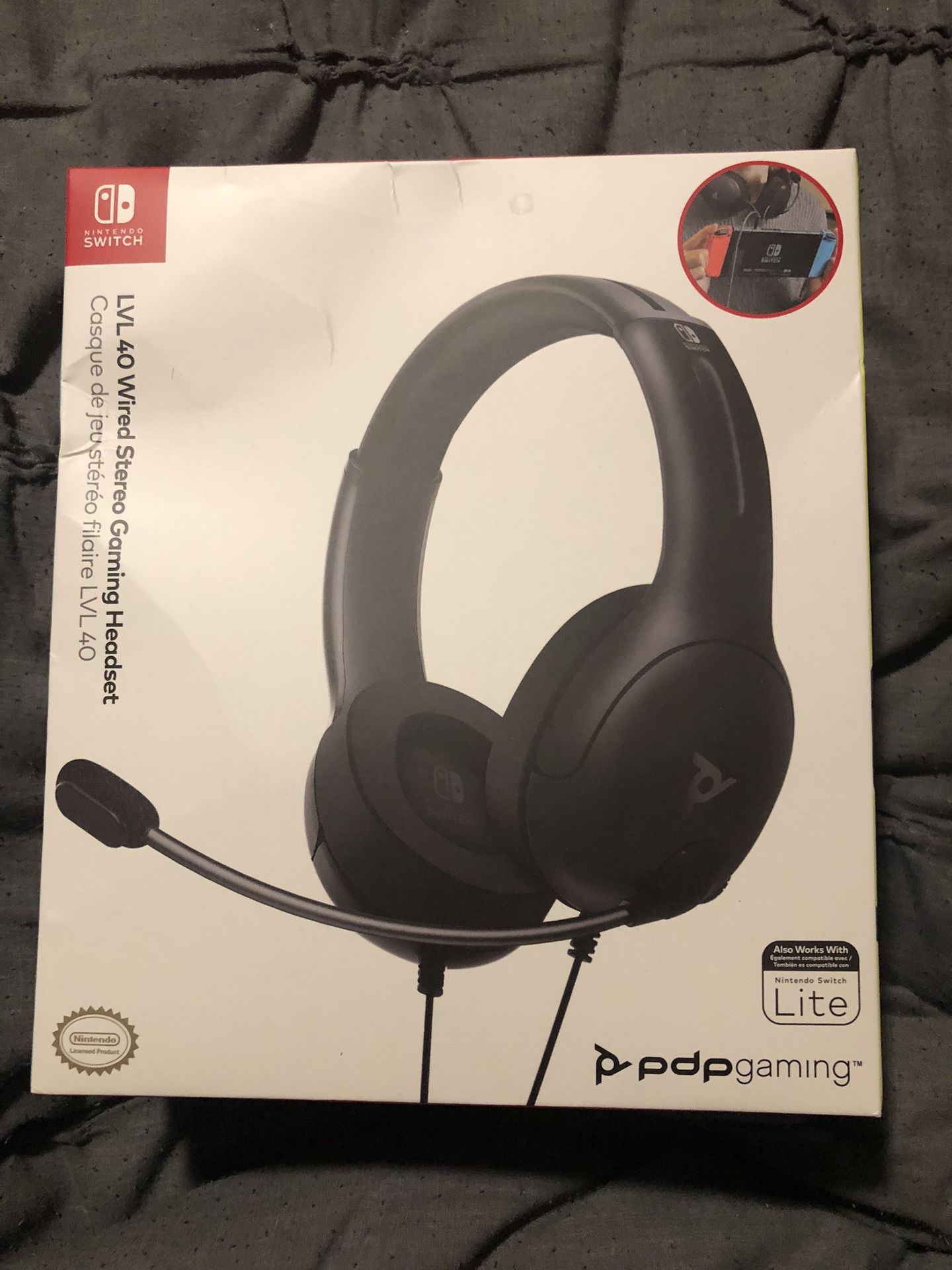 NEW IN BOX , still factory sealed - PDP Gamingi LVL40 Wired Stereo Gaming Headset for Nintendo Switch Black or ANY USB PORT