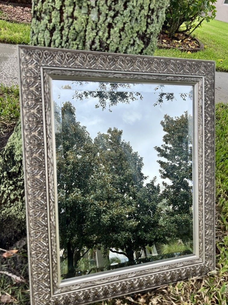 Antique Silver Beveled Mirror Size 16x20(Mirror) And 21x25( With Frame)
