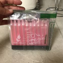 New Box 20 Pink Small Candles