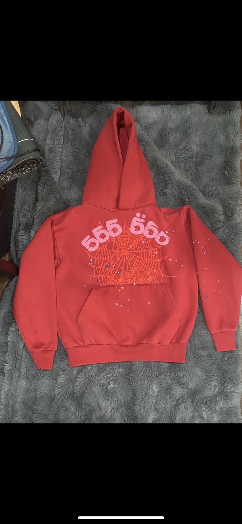 Sp5der Number 555 Red Hoodie