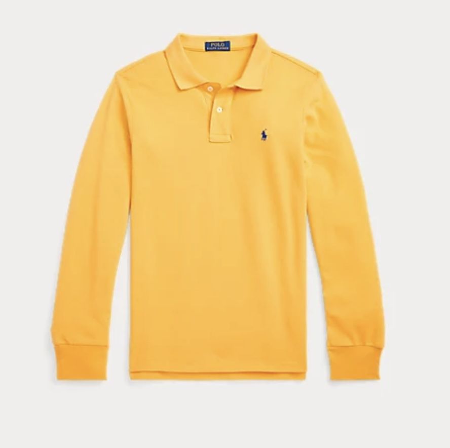 Cotton Mesh Long-Sleeve Polo Shirt Boys Ralph Lauren